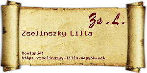 Zselinszky Lilla névjegykártya